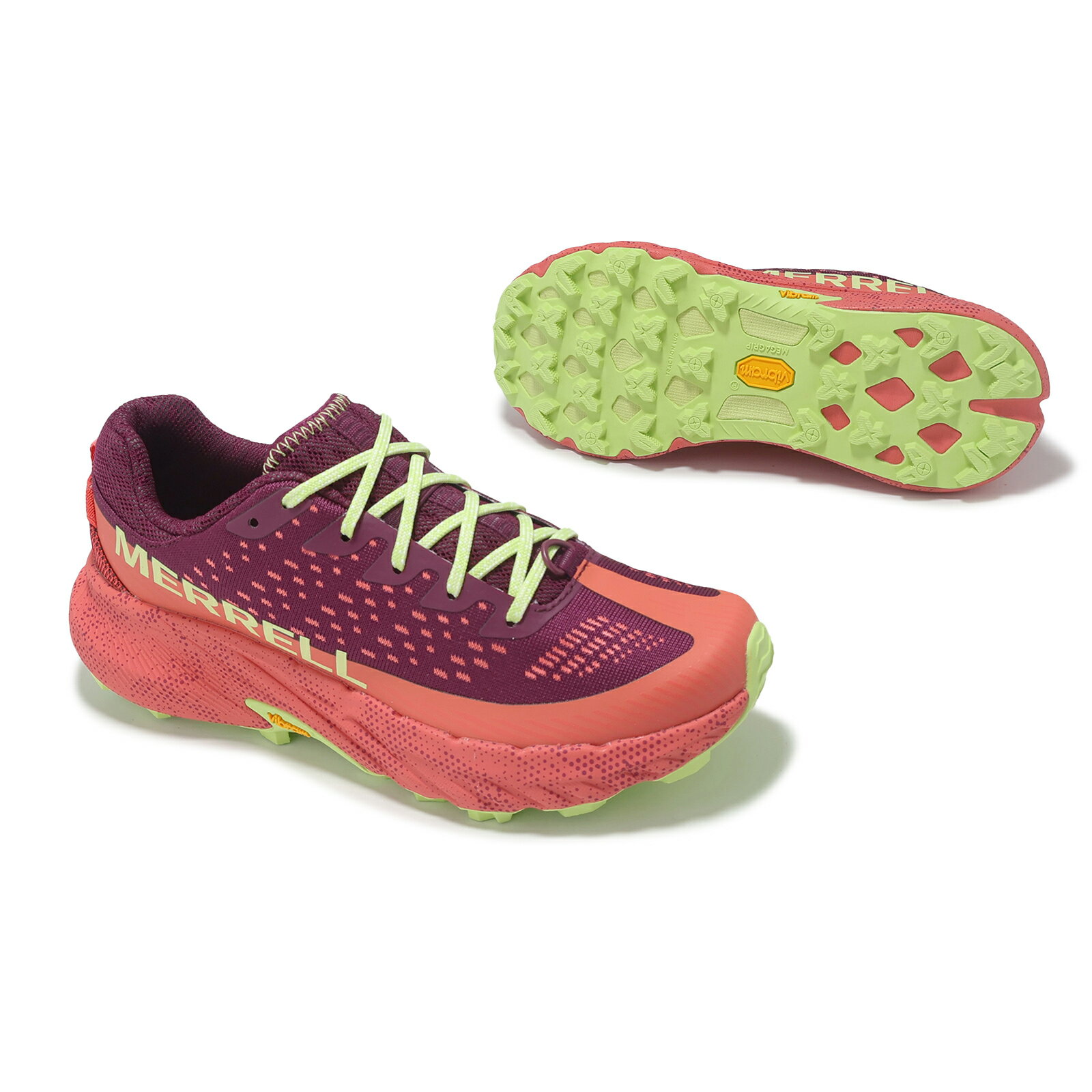Merrell 越野跑鞋 Agility Peak 5 女鞋 紅 綠 回彈 抓地 戶外 運動鞋 ML068668 5
