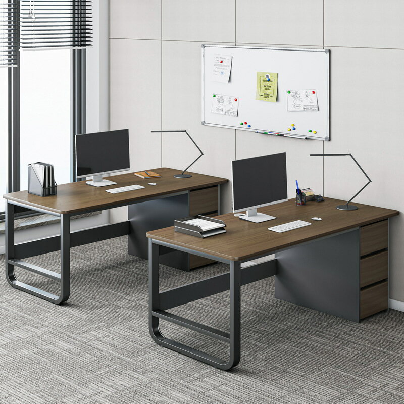 電腦桌 辦公桌 雙人簡易辦公桌簡約現代辦公室桌椅組合職員桌員工位四人電腦桌子