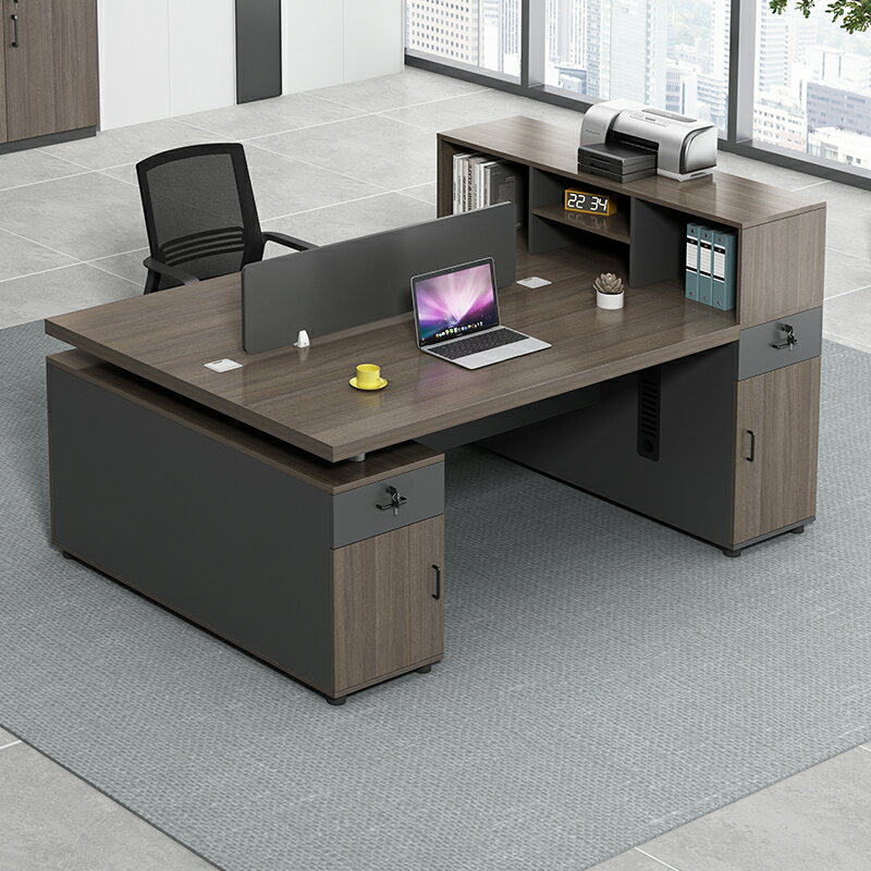 職員辦公桌簡約現代雙面桌屏風工位2/4/6人位自由組合辦公室桌子