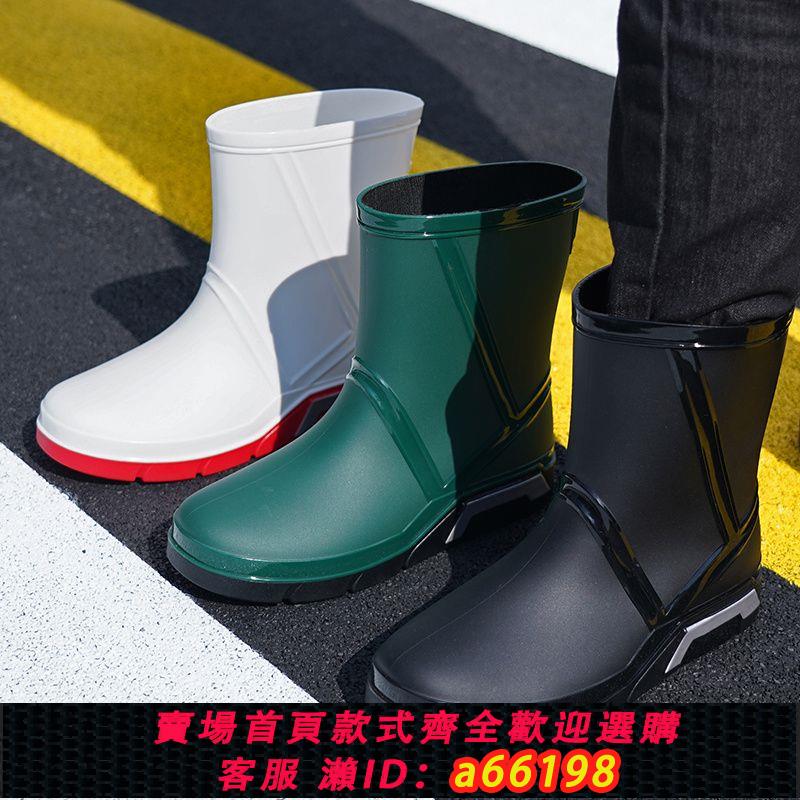 【臺灣公司 可開發票】男女中筒雨鞋時尚防水膠鞋廚房雨靴釣魚戶外水鞋工作防滑平底耐磨