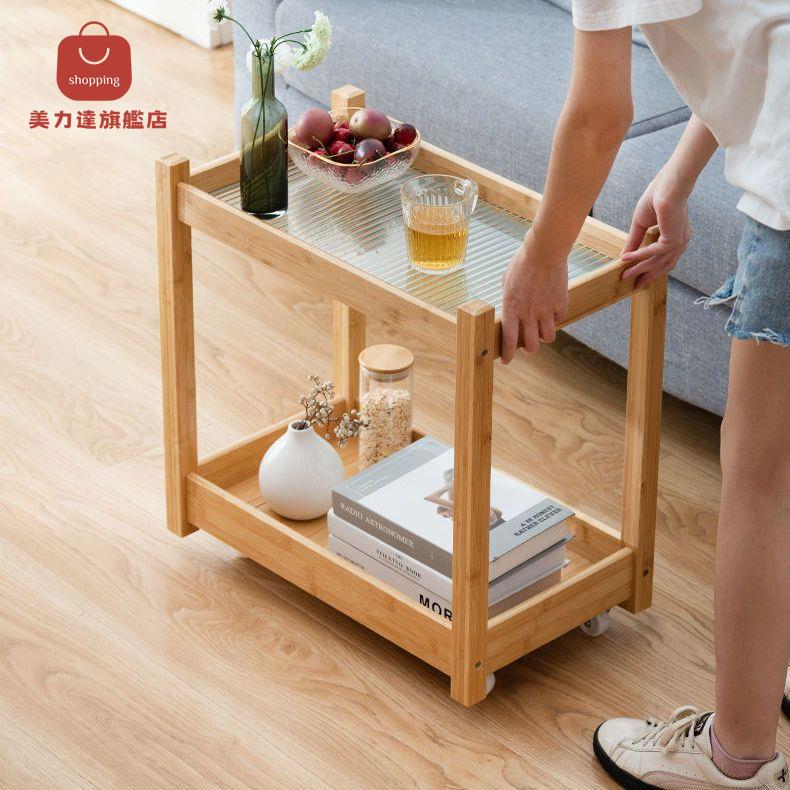 移動小茶幾 日式小戶型角幾邊幾 茶臺桌沙發邊櫃 床頭邊桌客廳 陽臺竹[PP0429001]
