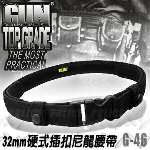 【【蘋果戶外】】GUN TOP GRADE G-46 32mm(細軟)硬式塑鋼插扣尼龍腰帶 勤務腰帶 細版窄版窄款細款 G46