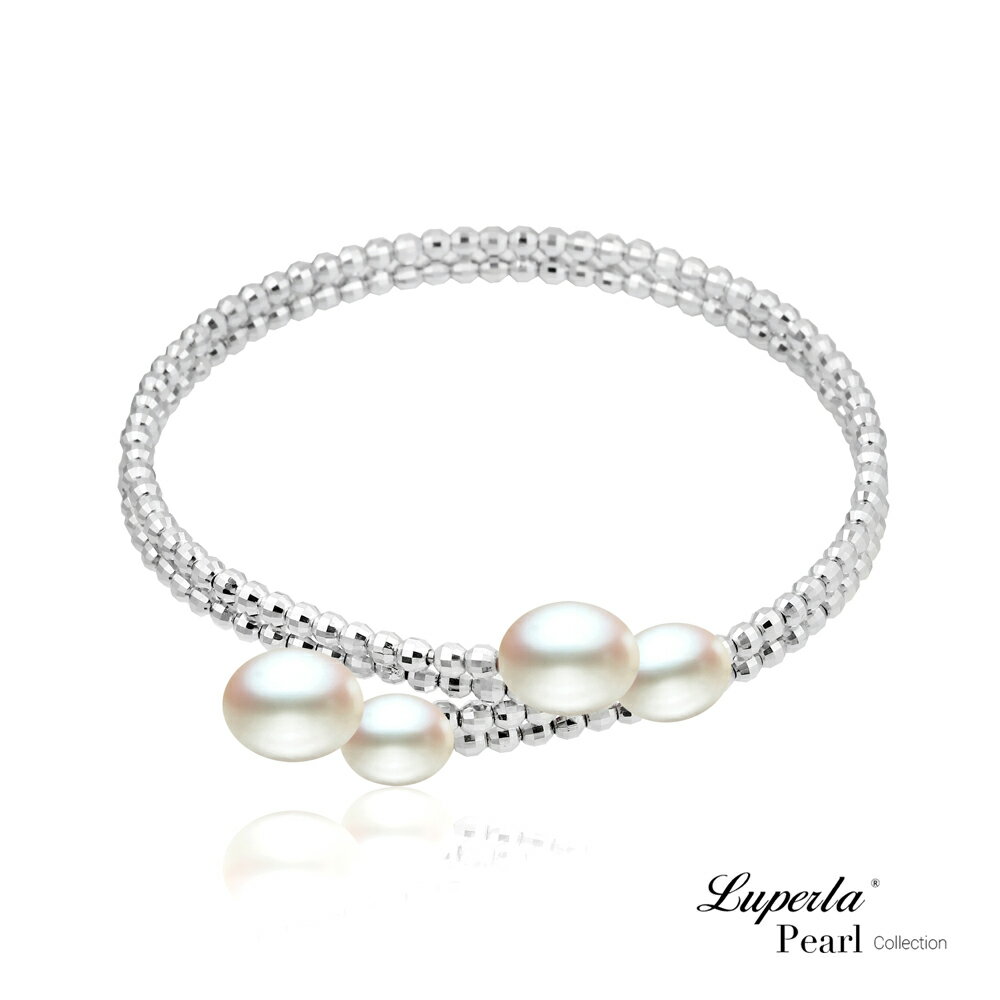 大東山珠寶 天然淡水珍珠手鍊 白月如詩 925銀手環