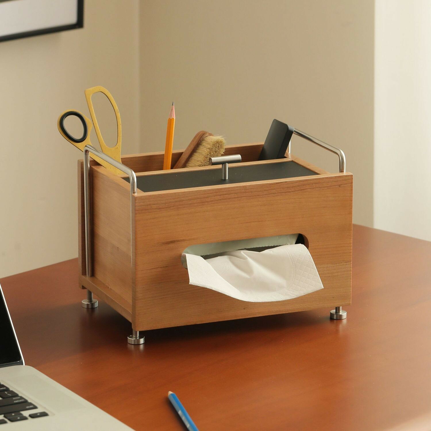 公司貨 附發票 免運 中古風實木家用臥室客廳桌面收納盒多功能紙巾盒遙控器收納置物架