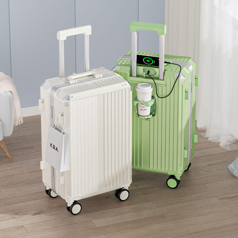 旅行箱登機箱拉桿箱多功能登機箱登機箱拉桿箱女男學生大容量密碼旅行皮箱子萬向輪鋁框登機箱