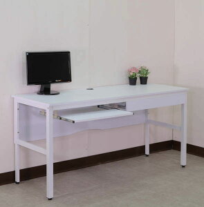 寬160環保低甲醛工作桌(附鍵盤架+抽屜) 電腦桌 書桌 辦公桌 會議桌 穩固不搖晃 型號DE1606-K-DR 出清價