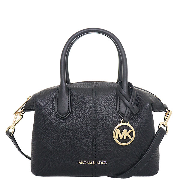 MICHAEL KORS 小號水餃包 手提斜背兩用包 鵝卵石紋真皮 手提包 M30346 黑色MK(現貨)▶指定Outlet商品5折起☆現貨【送禮首選★APP下單點數4倍送】