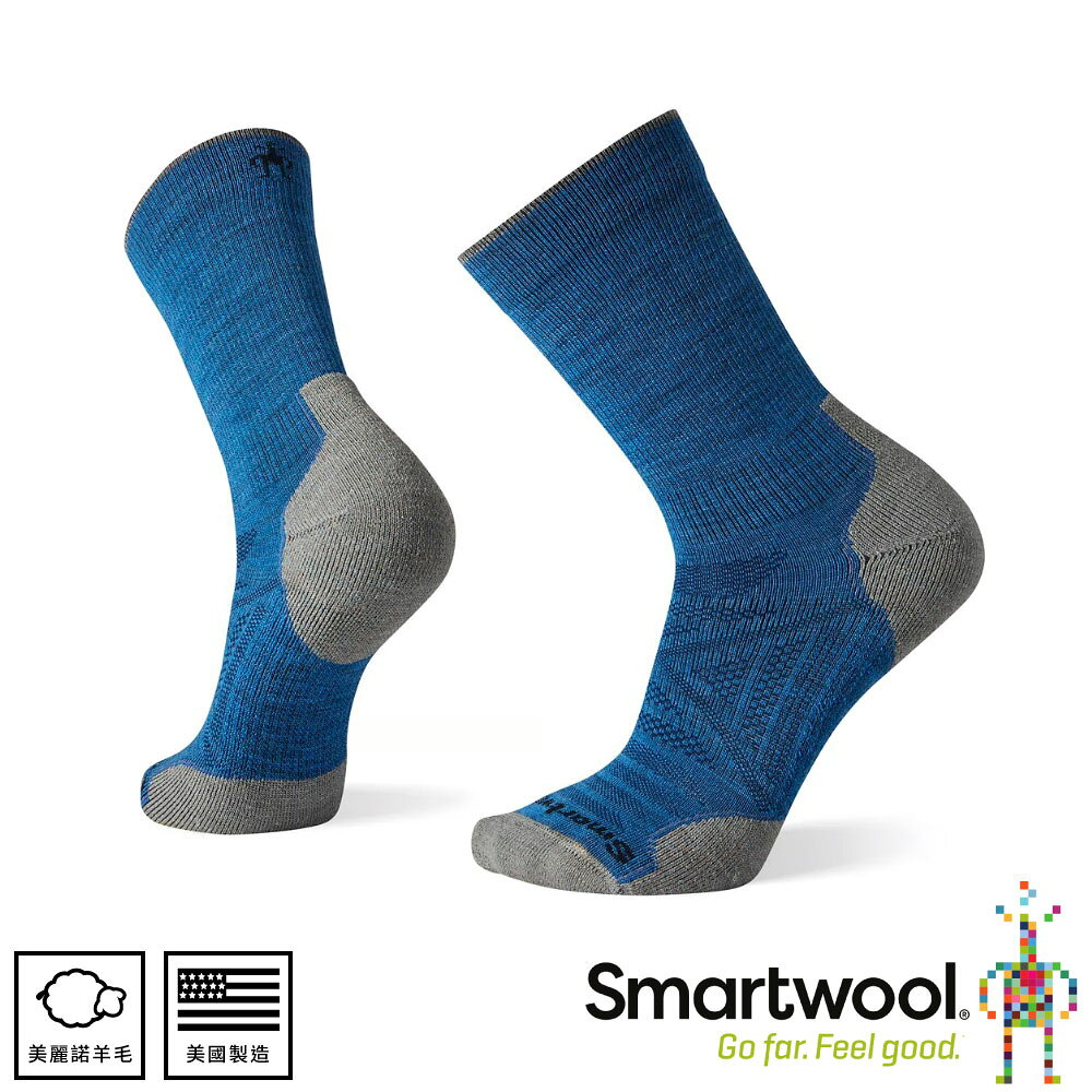 【SmartWool 美國 男 Phd 戶外輕量減震中長襪《海王星藍》】SW001069/保暖/戶外/運動襪