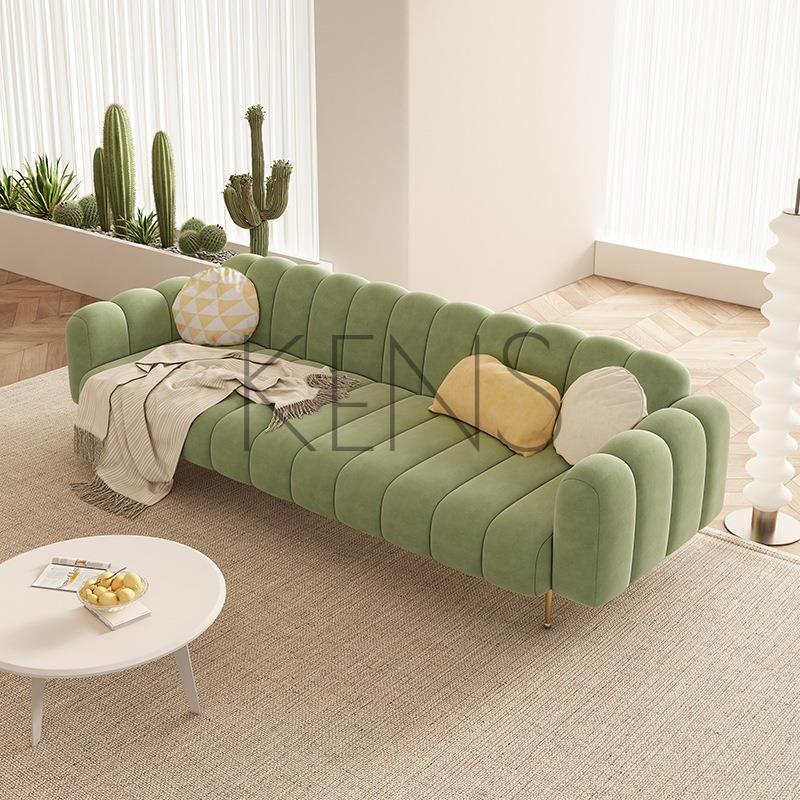 【KENS】沙發 沙發椅 設計師北歐網紅款法式奶油風雙人三人小戶型臥室客廳布藝沙發組合