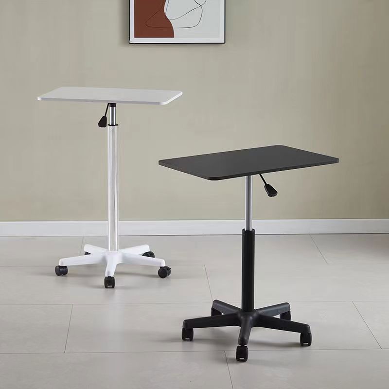 滑輪移動小桌子站立式工作臺可升降小型床邊桌筆記本電腦辦公書桌-快速出貨