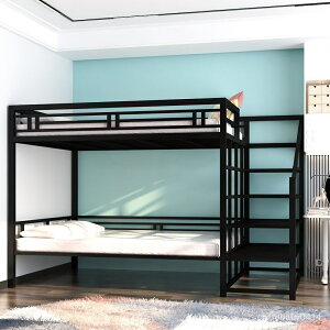工廠直銷 簡約現代多功能上下鋪子母床鐵床小公寓單雙人床鐵藝雙層床高架床 GDA8