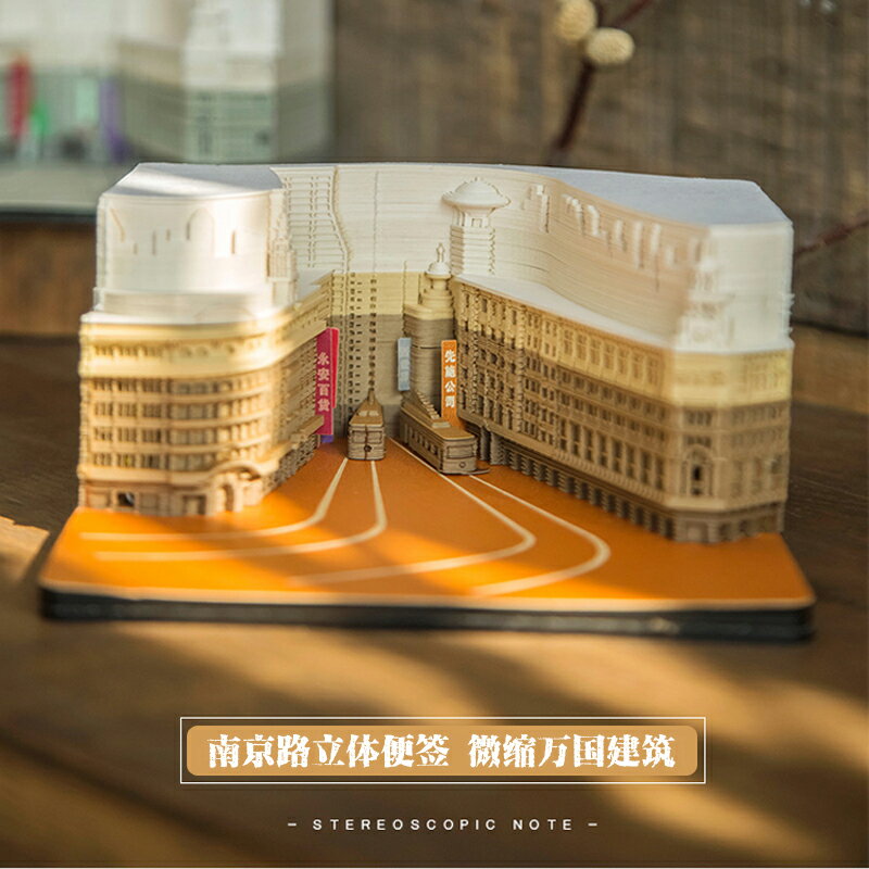 創意3D網紅立體便簽禮物紀念品上海南京路步行街建筑清水寺便利貼
