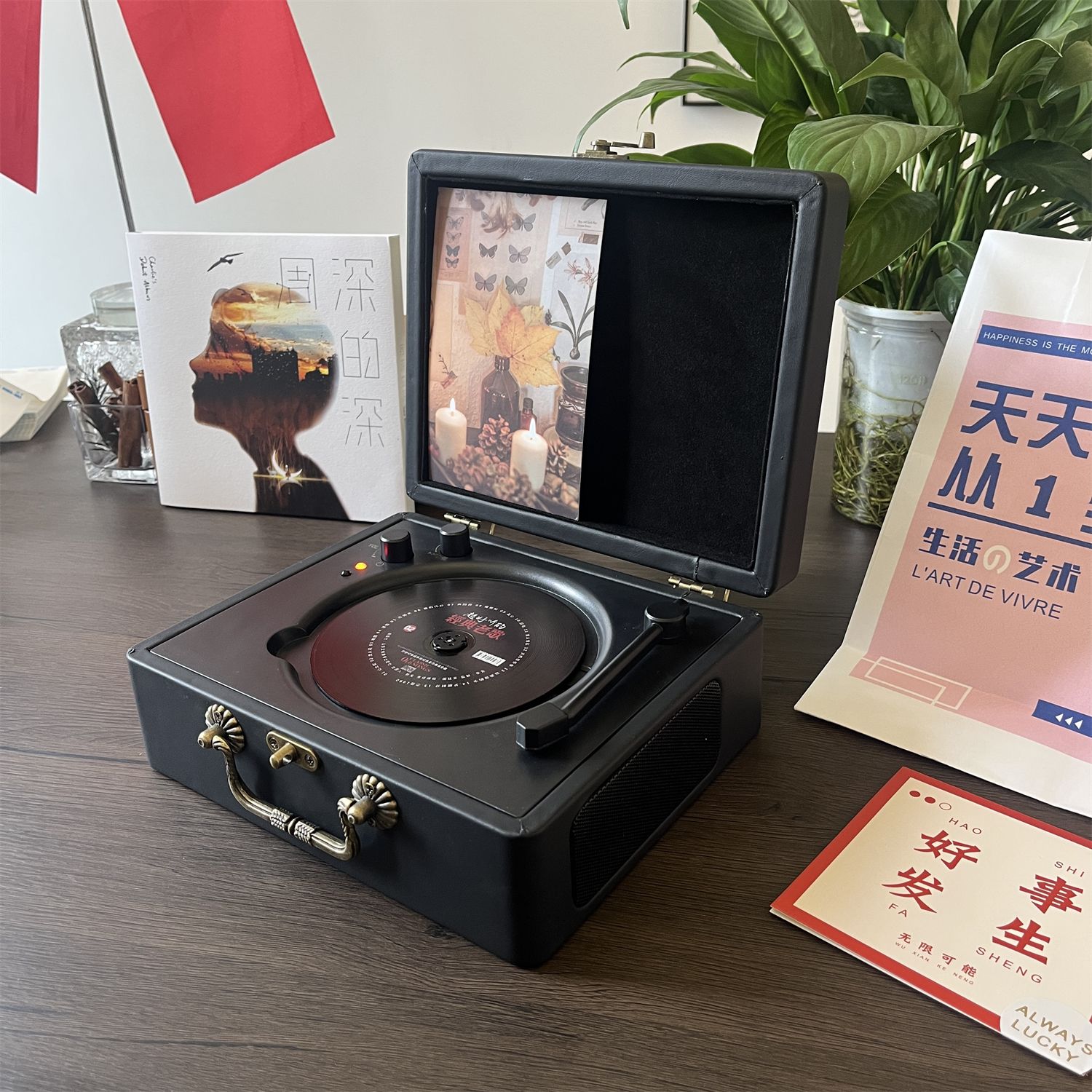 【大容量電池】多功能CD機復古音樂碟片專輯音箱播放器音響光碟光碟平價禮物【北歐家居生活】