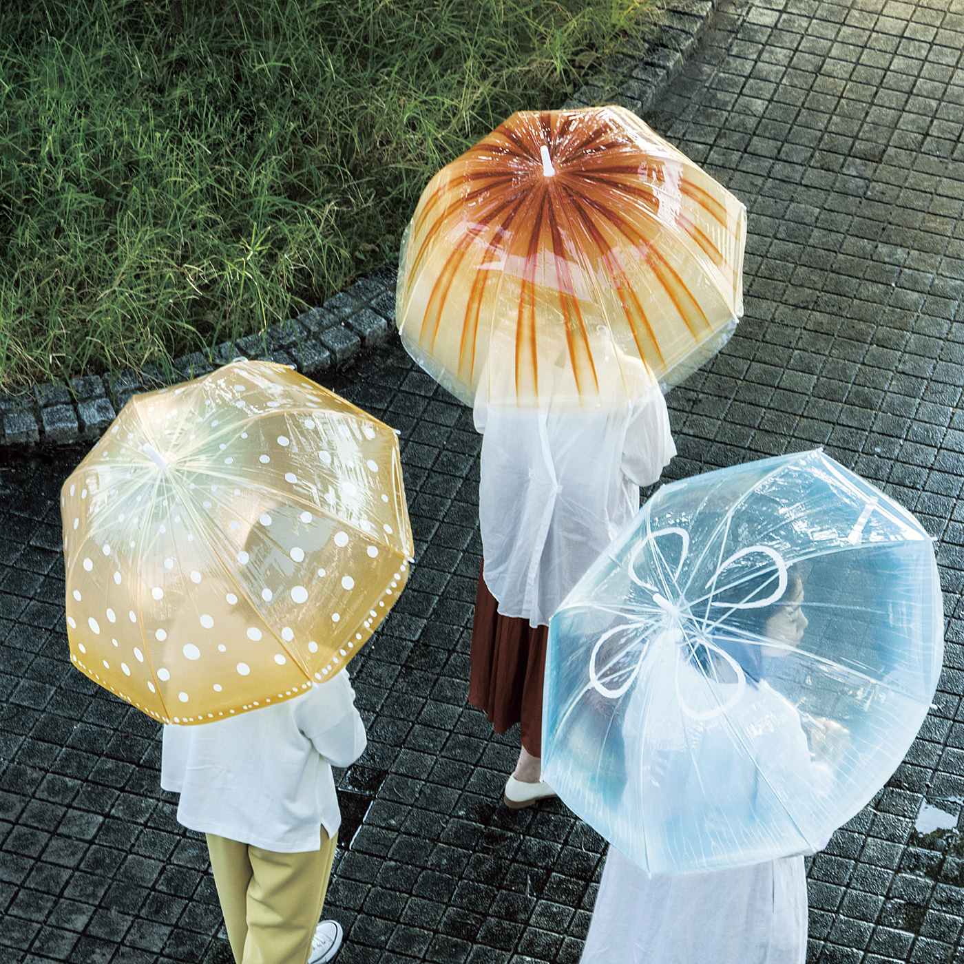 FELISSIMO海洋水母彩繪 日本進口透明雨傘 (90cm)