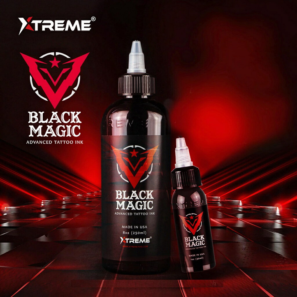 DH TATTOO SUPPLY:X牌Xtreme魔術黑black magic 1oz 新傳統.歐美上色 獨特的黑8oz