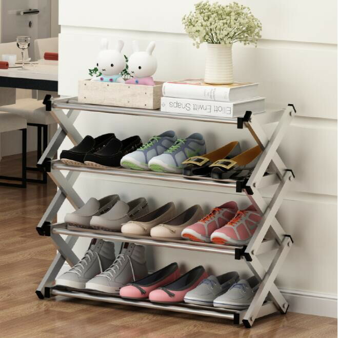 鞋櫃 鞋架不銹鋼多層簡易鞋櫃宿舍家用大容量加固型鞋架子 MKS