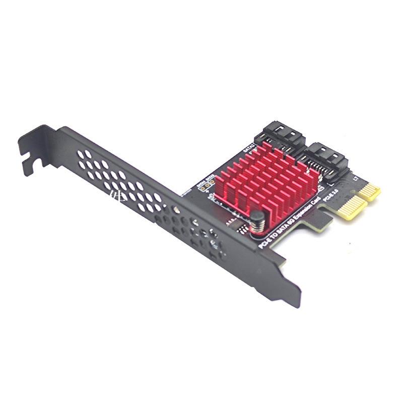 PCI-E 1X GEN3轉sata3.0滿速擴充套件卡2口6G轉接擴充套件IPFS硬碟JMS582[領邦五金配件]
