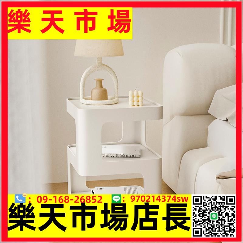 白色床頭櫃現代簡約奶油風臥室小型床邊桌替代創意免安裝