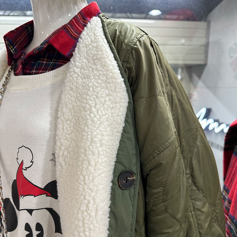 ANNAS 正韓兩面穿長版大衣 羊羔毛長版外套 長版羽絨棉外套 雙面穿 韓國 6