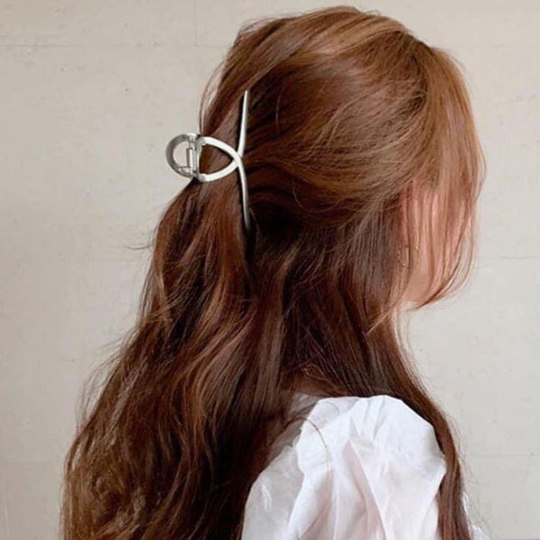 ANNAS 正韓 爆款 金屬 鯊魚夾 抓夾 髮夾 大號 金色 銀色 光澤 韓國 4