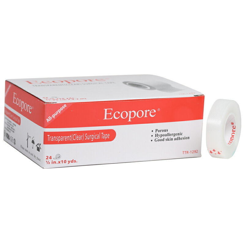 【醫康生活家】Ecopore透氣膠帶 透明(易撕、低過敏) 0.5吋 (24入/盒)