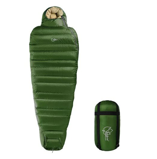 OutdoorBase 羽絨睡袋 綠左拉鍊