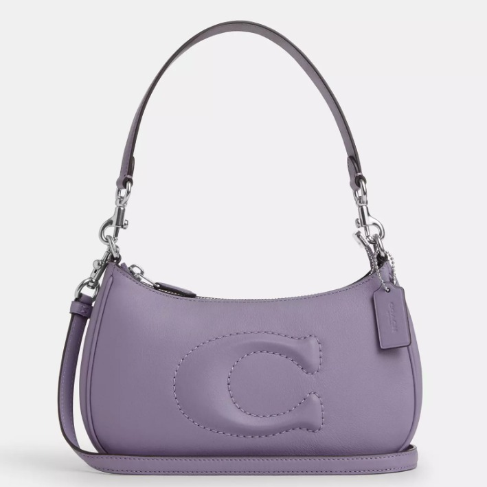 COACH 麻將包 肩背斜背兩用包 光滑真皮 腋下包 水餃包 單肩包 手提包 CR099 淺紫羅蘭(現貨)▶指定Outlet商品5折起☆現貨【送禮首選★APP下單點數4倍送】
