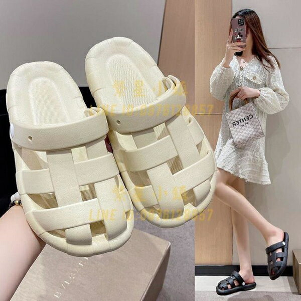 包頭涼拖鞋休閒外穿女可愛兩穿拖鞋防滑踩屎感洞洞鞋沙灘鞋子【繁星小鎮】