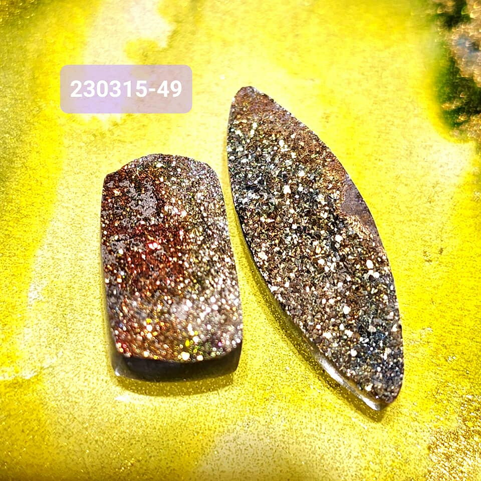 【土桑精品】彩虹黃鐵礦珠寶片230315-49&50號(共2) Pyrite 金工設計 編織 自信 財富 考試 火元素