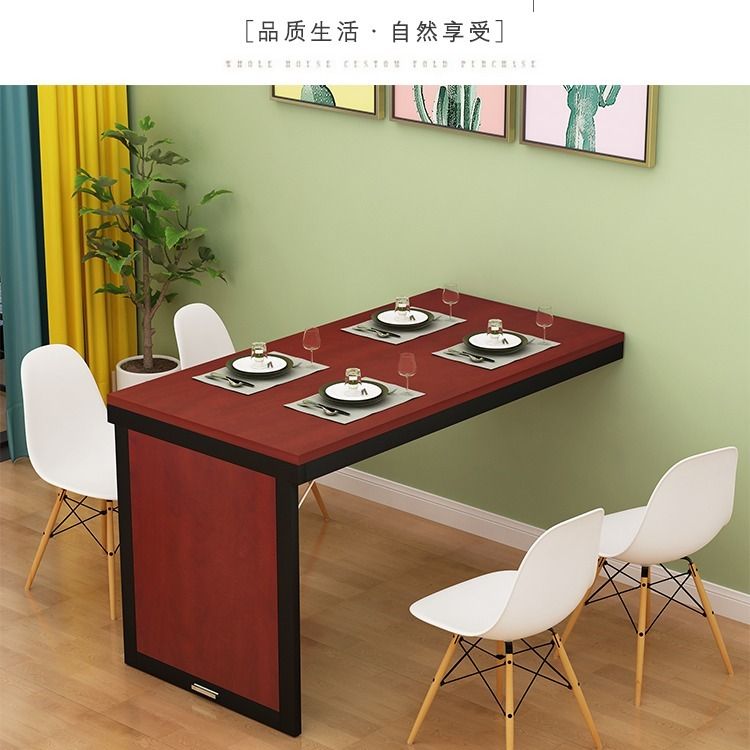 現貨下殺！免運 折疊桌 餐桌 掛墻桌 吃飯桌 操作臺 實木生態板折疊桌餐桌小戶型家用簡約廚房操作臺伸縮隱形壁掛墻桌 八折下殺 特價出 可開發票