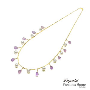 大東山珠寶 絕美明星款 14K金彩色寶石珍珠項鍊 2月誕生石紫水晶 50CM