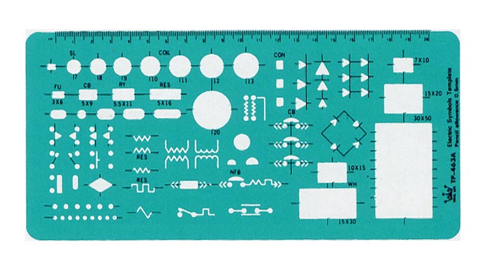 Life 徠福 TP-463A 電氣符號定規 (110 x 233 x 0.8mm)【APP滿額下單10%點數(單一帳號最高1500點)】8/31止