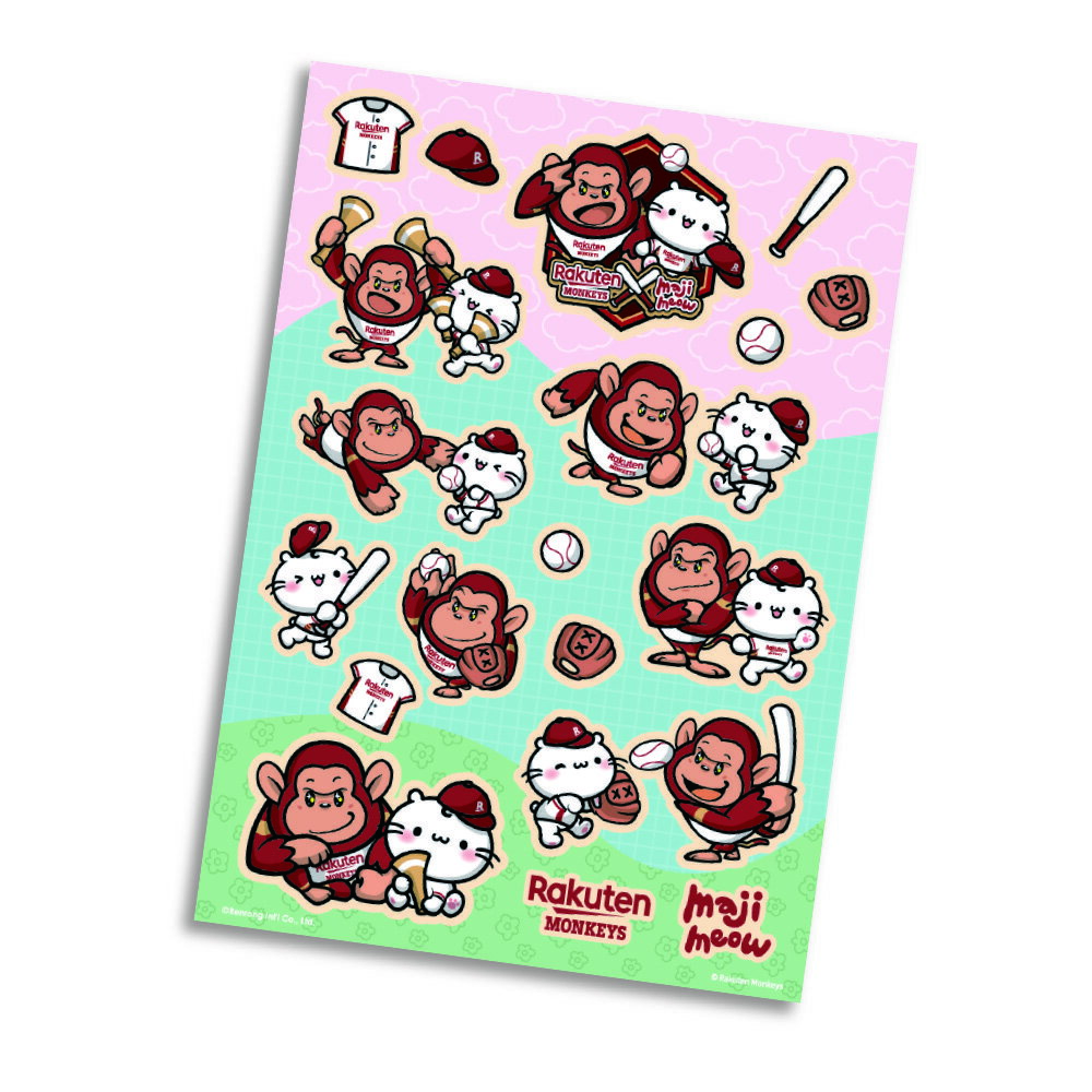 Rakuten Monkeys X 麻吉貓聯名防滑墊 造型防水貼紙