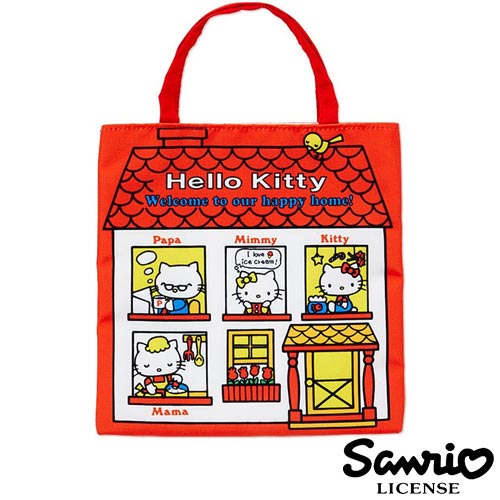 <br/><br/>  Kitty家人款【日本正版】Hello Kitty 凱蒂貓  迷你 提袋 手提袋 收納袋 - 856002<br/><br/>