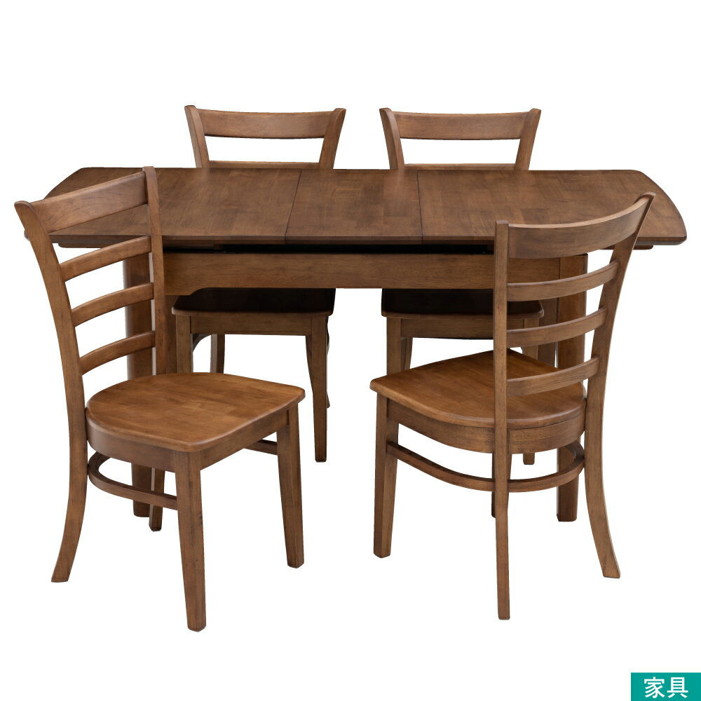 ◎實木餐桌椅五件組 BEITA Z 130 伸縮款 MBR NITORI宜得利家居