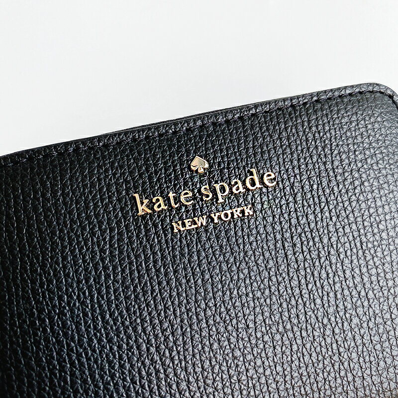 美國百分百【全新真品】Kate Spade 皮夾 零錢包 素色 皮革 短夾 女用 精品 黑色 CD56 女神手袋 1