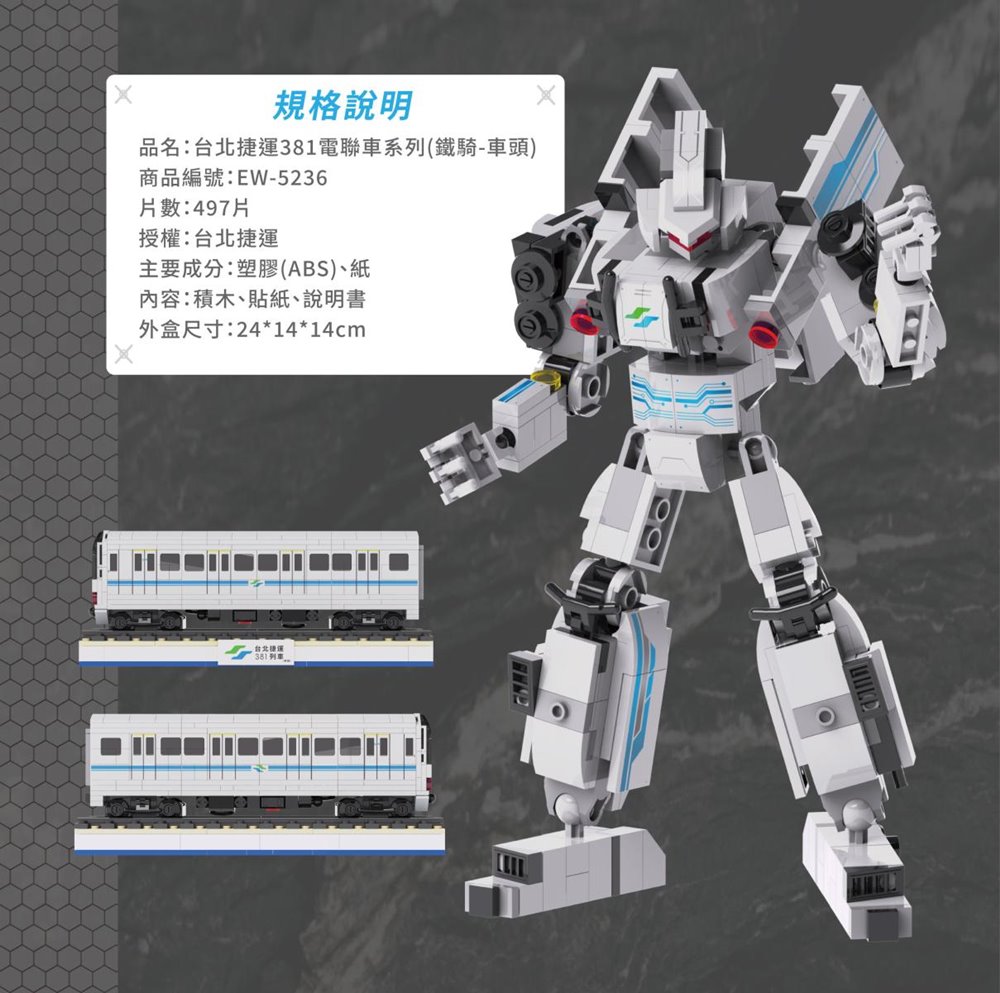 【TRUE WAY TOY】台北捷運 381電聯車系列(鐵騎-車頭)-EW-5236  捷運 車頭 鐵騎  電聯車 積木 4