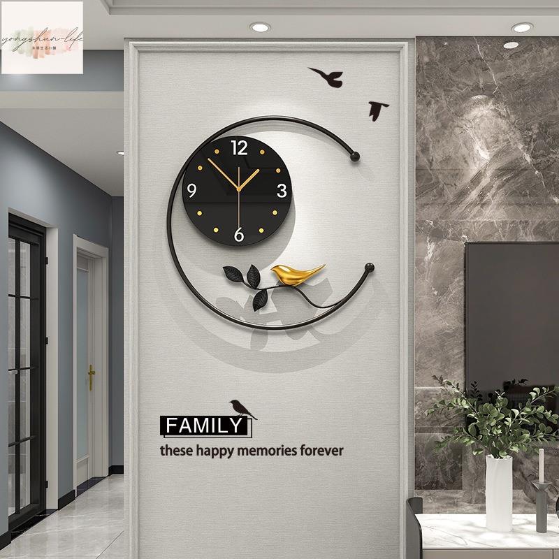 北歐時尚客廳掛鐘 現代簡約家用創意個性掛牆裝飾輕奢鐘錶 網紅時鐘 靜音時鐘 大時鐘