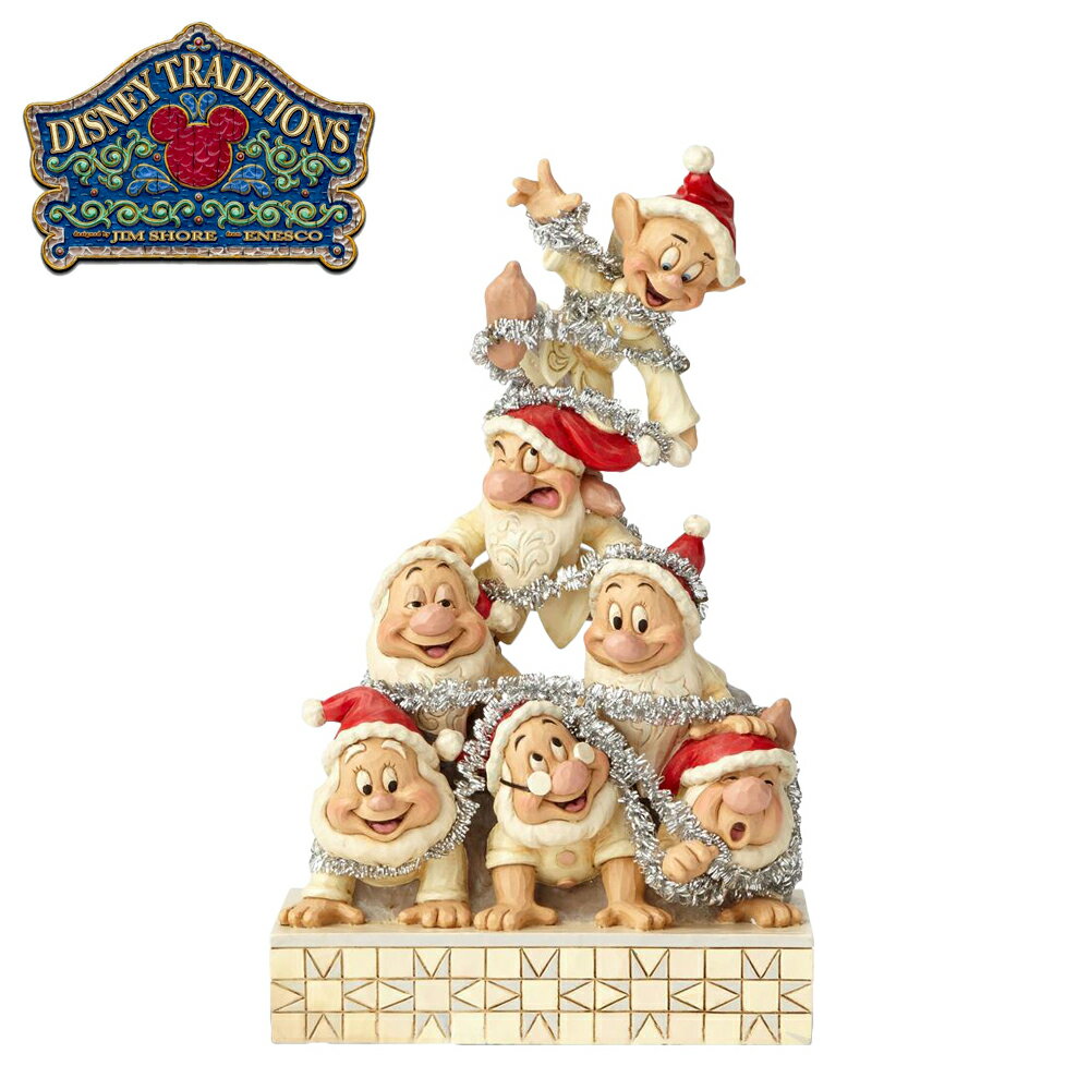 【正版授權】Enesco 七矮人 疊羅漢 聖誕塑像 公仔 精品雕塑 塑像 七個小矮人 白雪公主 迪士尼 Disney - 960038