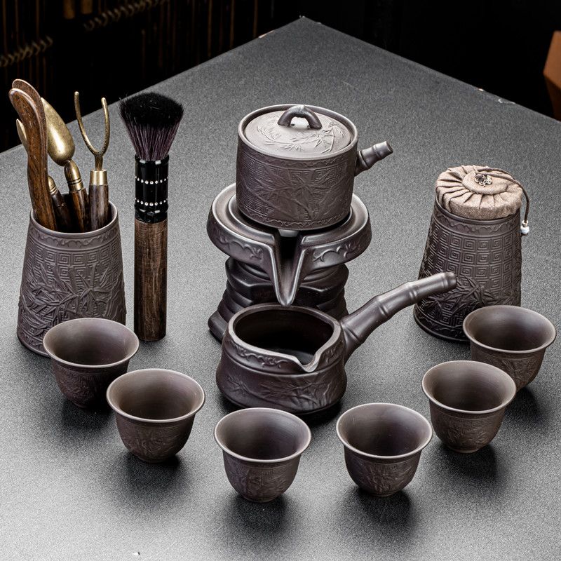 [臺灣公司貨 可開發票]紫砂茶具套裝家用輕奢高檔配件泡茶神器中式懶人茶碗自動石墨客廳