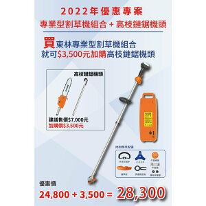 台北益昌 東林 專業型 割草機 + 高枝 鏈鋸機 CK-210 + CK-412D 鋰電 17.4AH 電池 無線