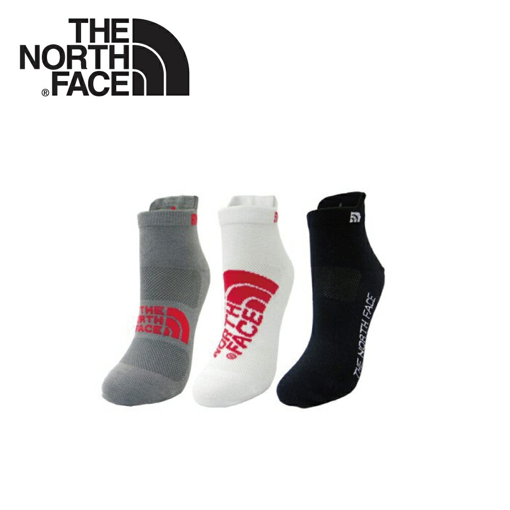 【The North Face COOLMAX 彈性機能運動襪《黑白灰》】三入一組