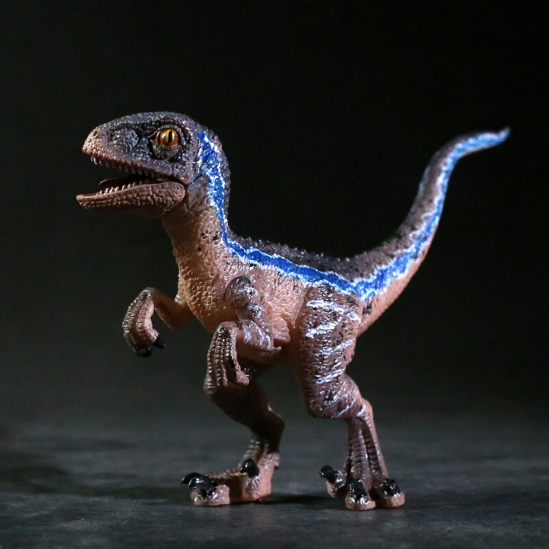 侏羅紀恐龍世界仿真實心迅猛龍小布魯幼年模型兒童男孩玩具禮物