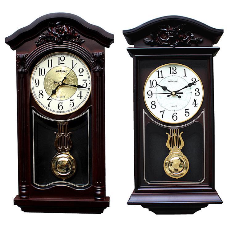 老式敲點中式歐式客廳搖擺整點報時掛鐘表復古時鐘鐘表