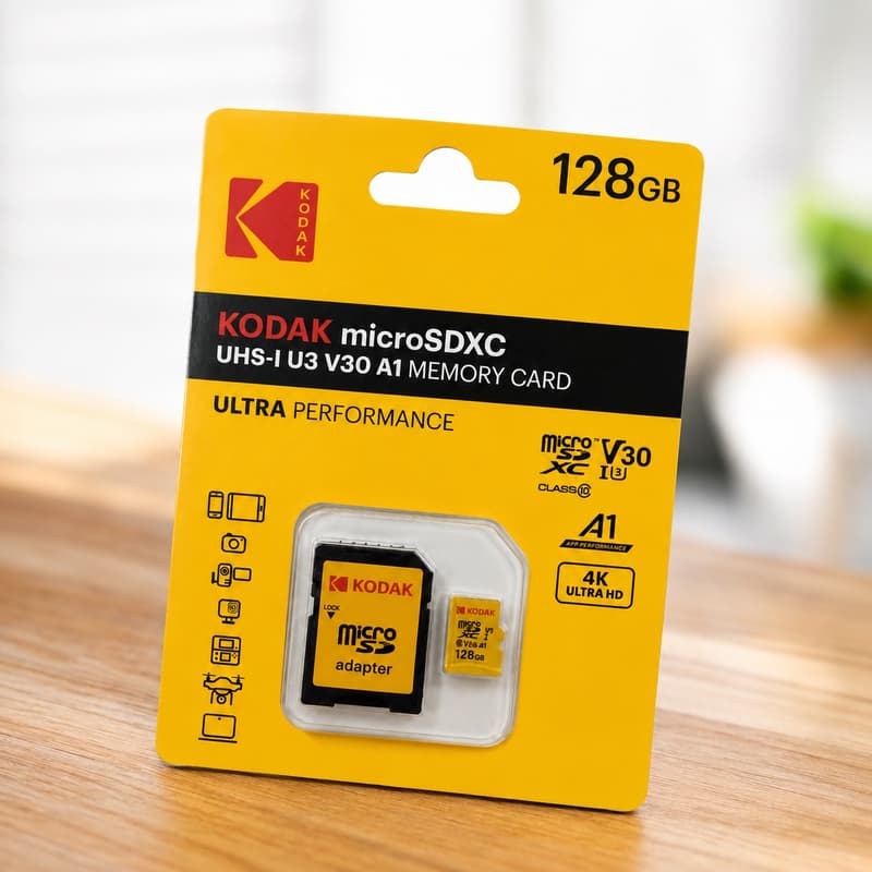 【中壢NOVA-水世界】KODAK 柯達 Micro SDXC 128G 支援4K A1 U3 V30 記憶卡