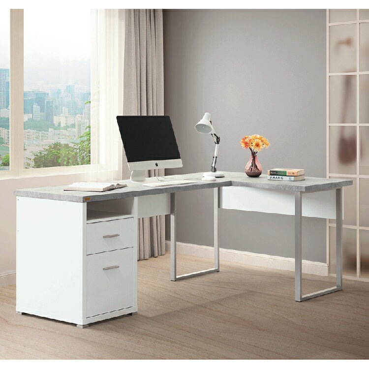 【 IS空間美學 】康迪仕摩登L型書桌-兩色可選 (2023B-143-1) 辦公桌/電腦桌/會議桌
