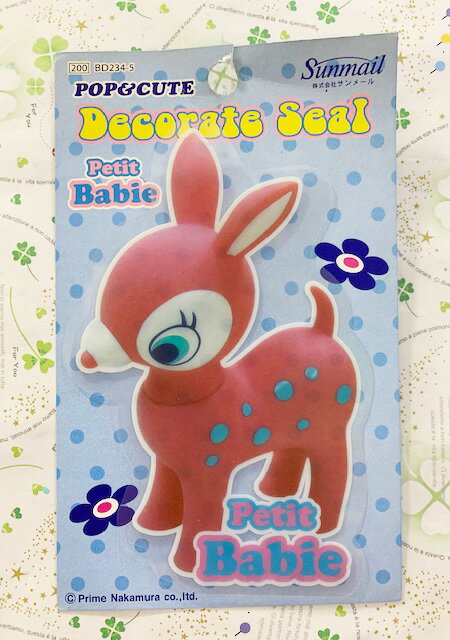 【震撼精品百貨】凱蒂貓 Hello Kitty 日本SANRIO三麗鷗Deery Lou小鹿貼紙-粉*23481 震撼日式精品百貨