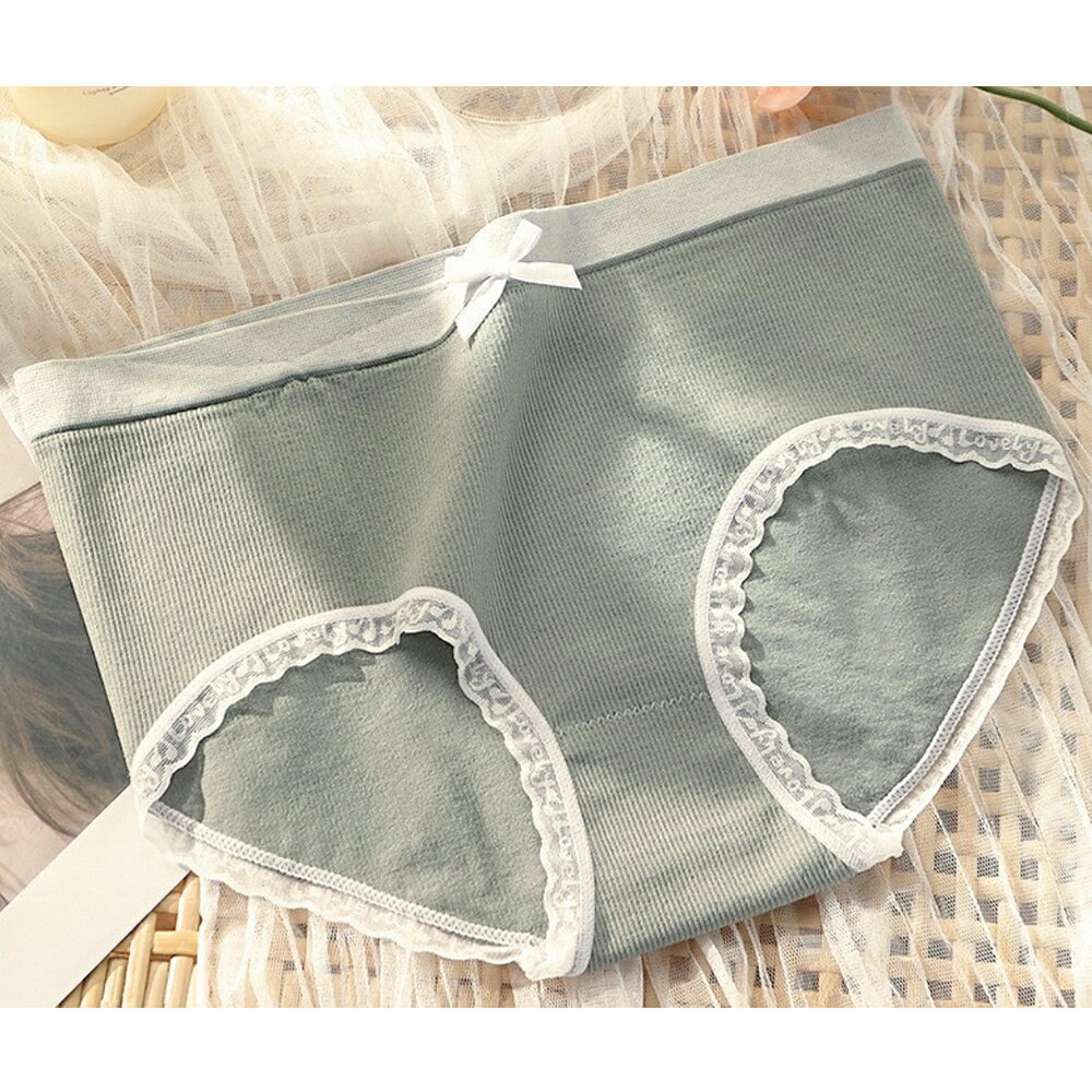 純棉女式內褲 中腰無痕內褲 去棉透氣高彈性不緊勒 針織三角內褲 ＃丹丹悅生活 7