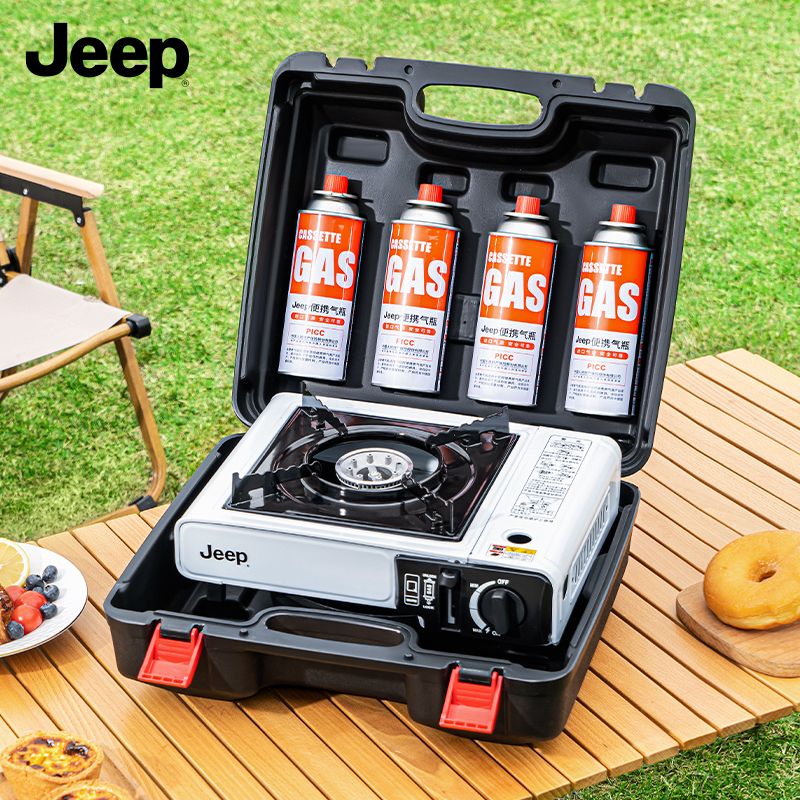【卓越優選館】JEEP旅行卡式爐小型家用戶外折疊式露營爐具卡磁煮茶燃氣爐煤氣灶