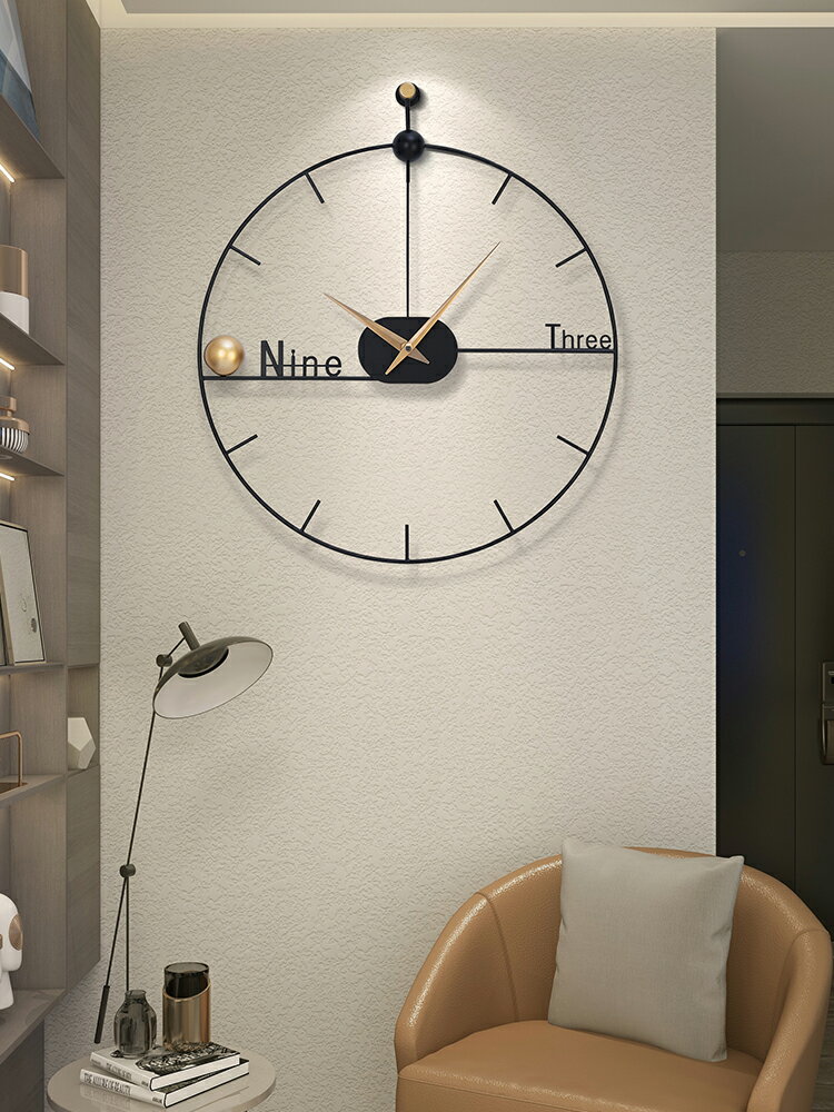 鐘表掛鐘客廳2024新款大氣時尚現代簡約創意掛墻裝飾時鐘極簡高級感